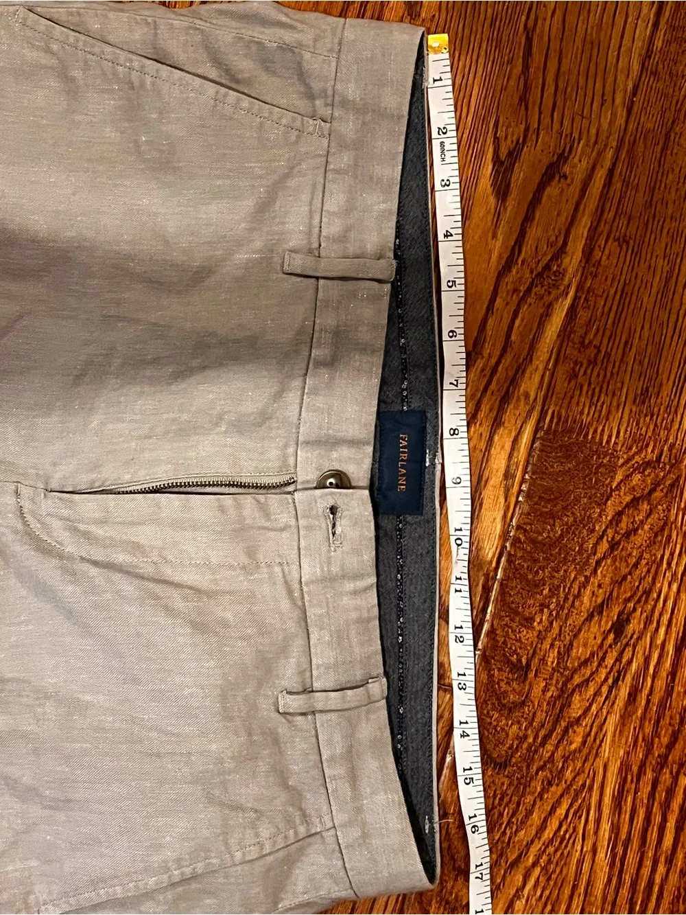 Fairlane Linen Cotton Stretch Natural Flat Front Slim Pants Men’s Lightweight